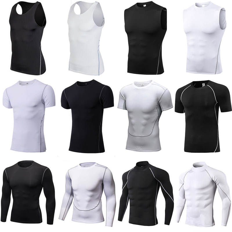 Men's Sports Vest Short Long-Sleeved Basketball Quick-Drying Tight-Fitting Elastic Compression Clothing Breathable Running Training Clothing Body Shaping