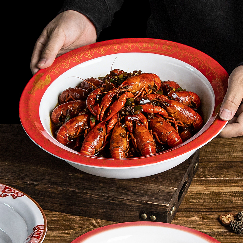 Specialized Crayfish Plates for Barbecue Food Stalls, Commercial Crayfish Plates, Melamine Crayfish Plates, Pack of 1.0kg 2kg Pieces