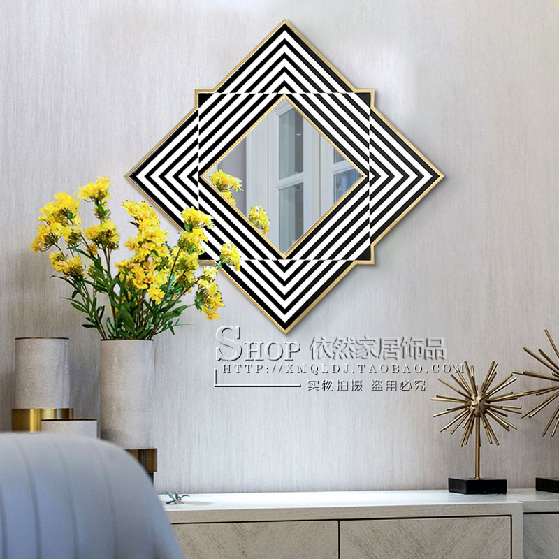 Dining Room Decoration Art Creativity Sofa background Wall Wall-mounted Fireplace Genguan Living-room Light Lavish Nordic Wall Decoration Mirror