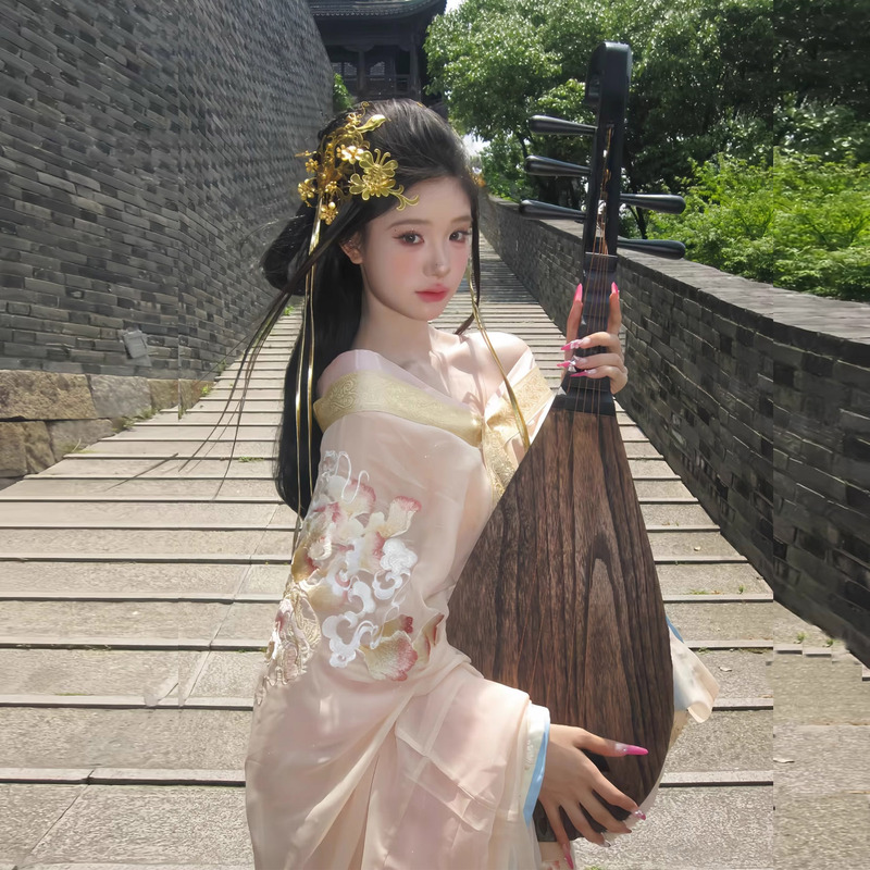 Original New Design [Yu Ji] Hanfu for Women, Northern and Southern Dynasties Style, Improved Heavy Embroidery, Warring States Robe, Straight Hem, Super Fairy-Like Autumn Outfit