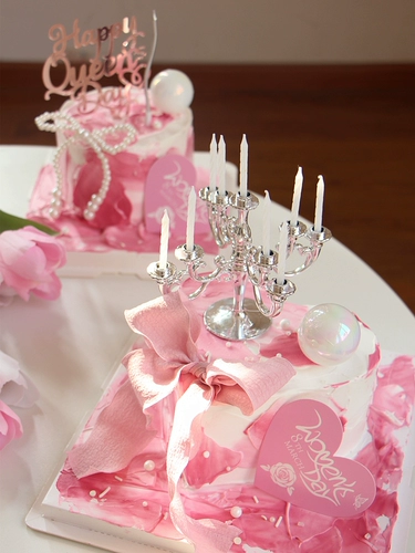 Сетка красного торта украшения -в 38 фестивале Queen Festival Festival Festival Mom Festival Accounting Candle Pearl Bow Card
