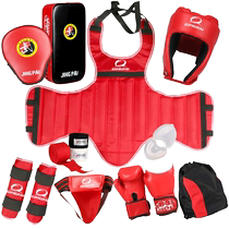 A complete set of Sanda protective gear for children martial arts combat boxing training set equipment bag adult gloves crotch protectors chest and legs