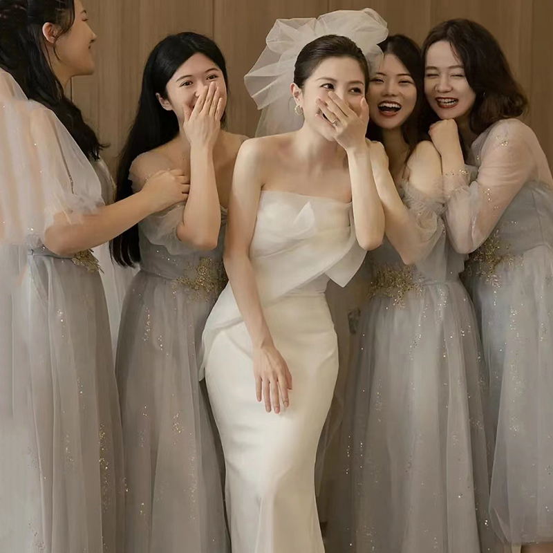 Tube top, elegant advanced wedding dress, french style, lace dress,  Tube top, elegant advanced wedding dress, french style, lace dress,