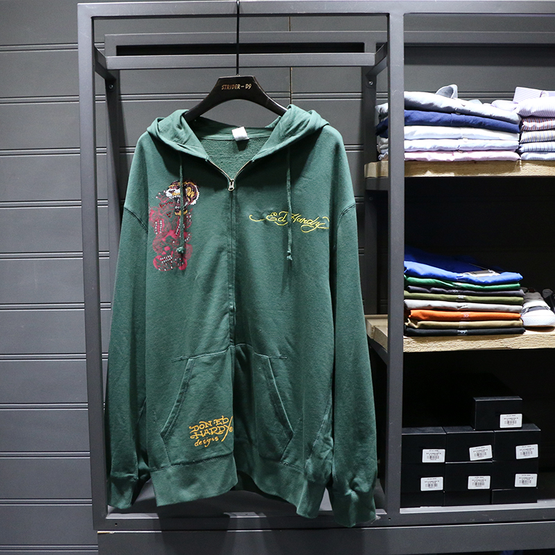 51SHOP Châu Âu và Hoa Kỳ Quần áo nam kích thước lớn cotton nam terry đường phố hip hop áo len đầu hổ hoodie vàng