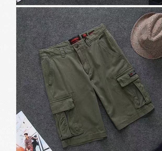 51SHOP Saber Giải phóng mặt bằng Quần áo bảo hộ nam Kích thước lớn Quần short năm điểm giản dị 141001 quần ngố nam