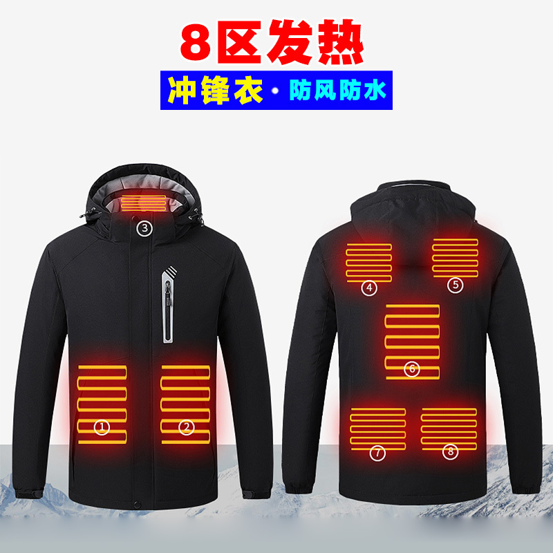 Smart Heated Jacket, Self-Heating Clothing, USB Rechargeable Windproof Jacket, Temperature-Controlled Coat, down Jacket for Winter