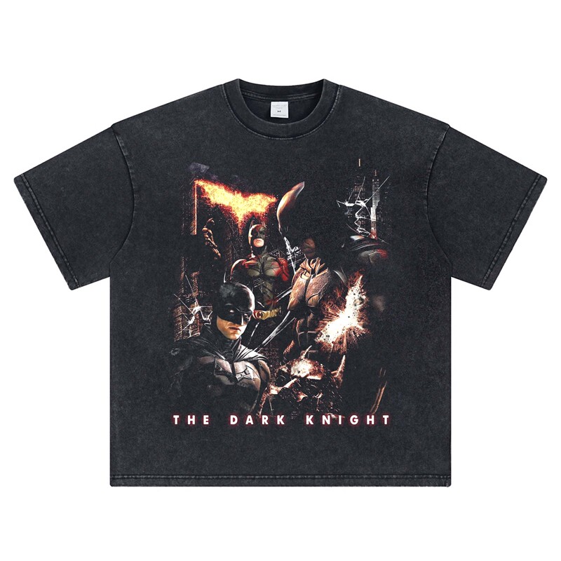 Batman T-Shirt for Men, Marvel Print Short-Sleeve, Bruce Wayne Retro Washed Vintage Long-Sleeve American Style for Men Batman T-Shirt for Men, Marvel Print Short-Sleeve, Bruce Wayne Retro Washed Vintage Long-Sleeve American Style for Men
