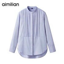 Amy Romance White Shirt Woman Long Sleeve Loose Temperament Do Nt Make Blouse Spring Autumn Season Design Sensation Little crowdblue shirt