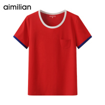 Amy Lovers Red Pure Cotton Short Sleeves Women Summer Design Sensation small crowdsharing T-shirt Korean version easy to hit undershirt