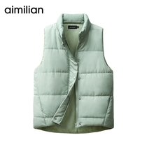 Stand collar sleeveless cotton coat vest casual Lady vest wild women wear autumn and winter cotton jacket jacket