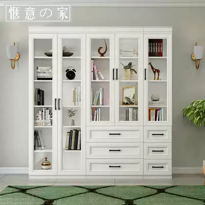 Modern simple storage cabinet bookcase combination dustproof glass door multifunctional bookcase storage cabinet filing cabinet customization