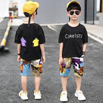 Boy Clothing Boy Sports Suit Summer 2021 New Children Summer Clothing Short Sleeve Boy Ocean Gas 10 Casual 12