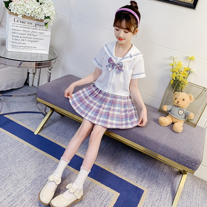 jk uniformed children 8 summer clothes ten-year-old boy 12 suit skirt 10 elementary school students 9 full set 11 Academy wind 13 girls