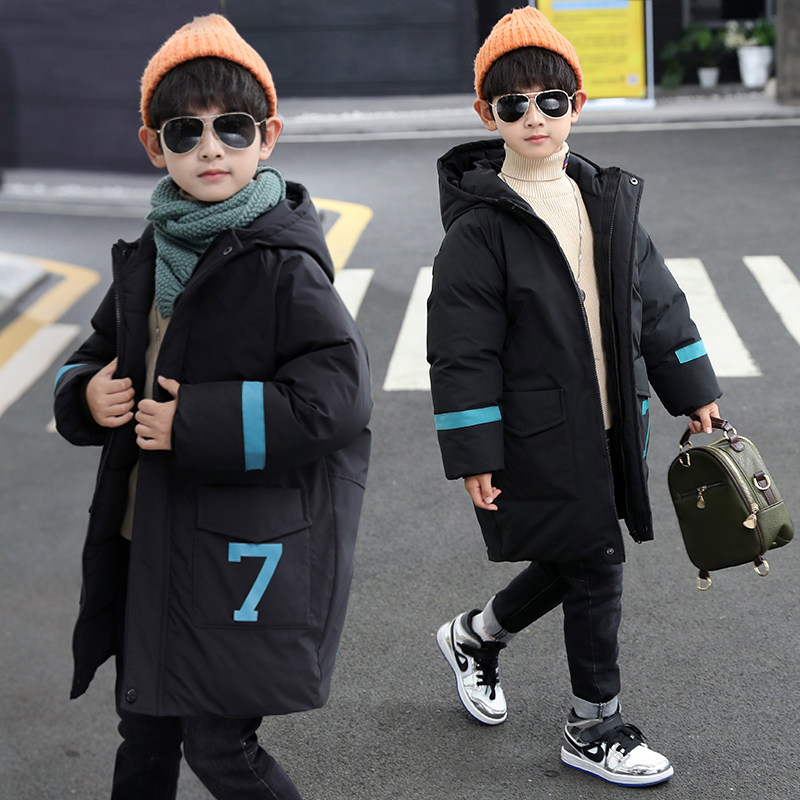Anti-season boy cotton clothes children CUHK children's down clothes cotton clothing Winter Clothing Season Garde Thickening Medium Long Version Cotton Padded Jacket