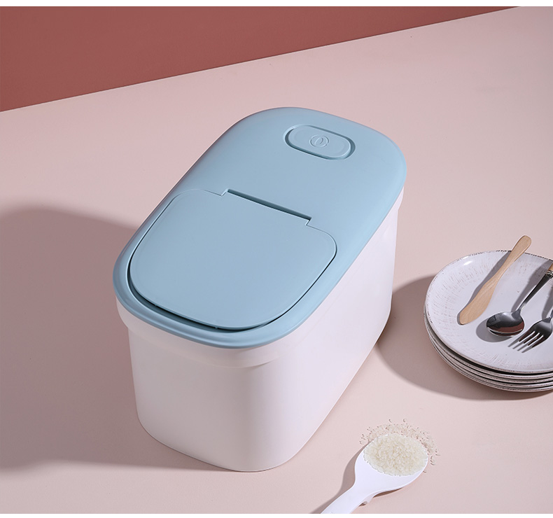 Porcelain color beautiful kitchen household ricer box 20 jins to seal insect with thick plastic storage barrel moisture meter box 10 kg