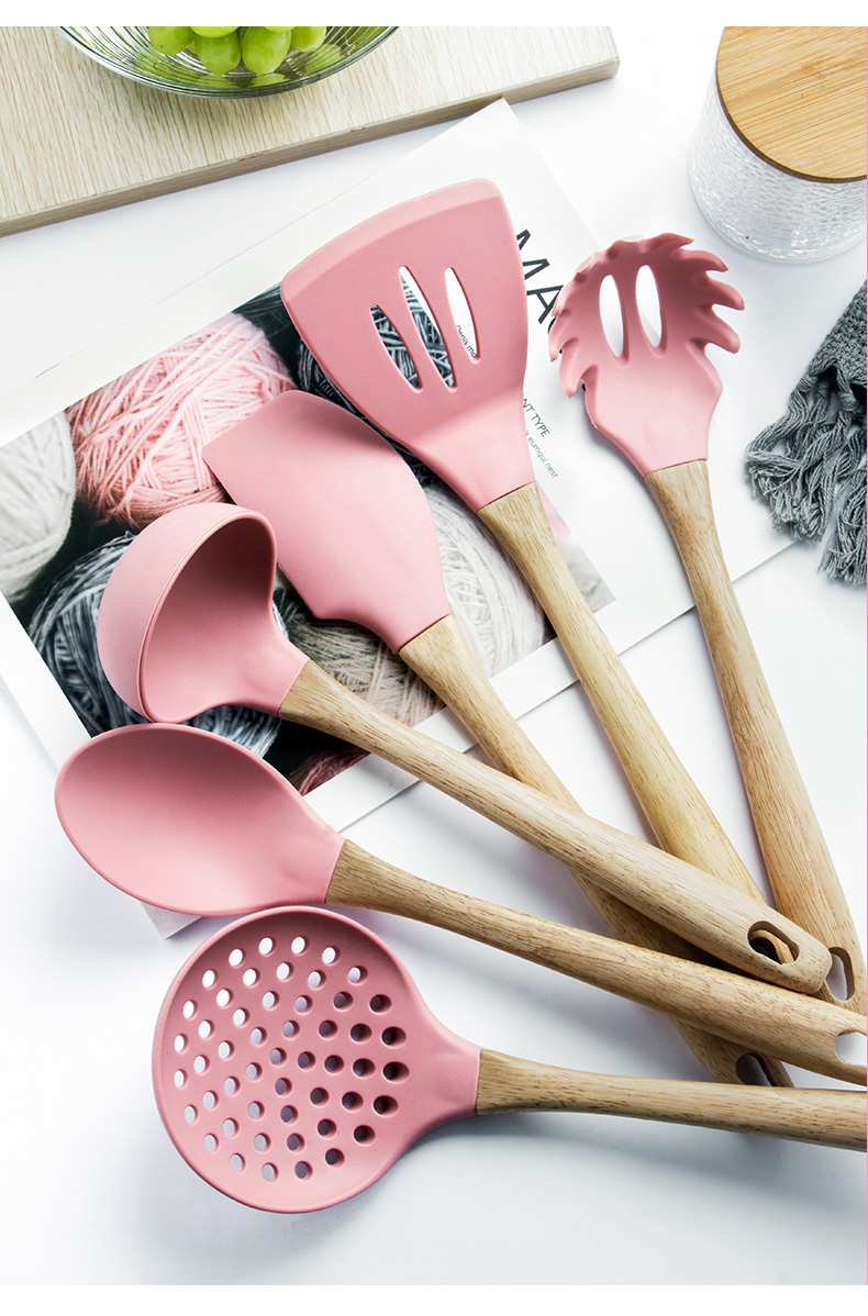 Porcelain color beauty high temperature resistant silicone spatula run home baking titanium furnace special cooking silicon rubber 胿 spade suit