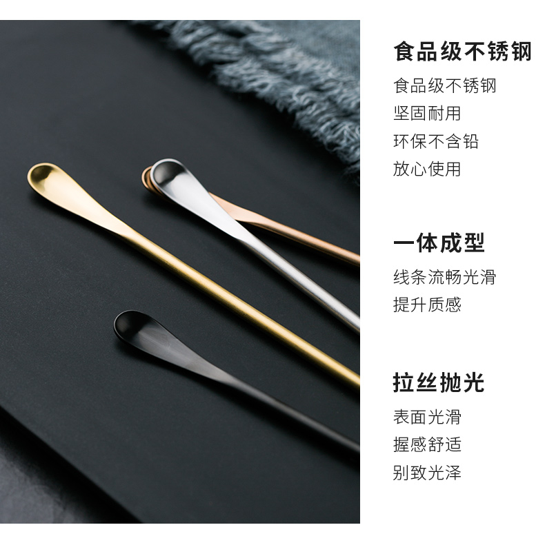 Porcelain color beauty stainless steel ladles mixing spoon, coffee spoon, creative ice run honey cocktail swizzle stick