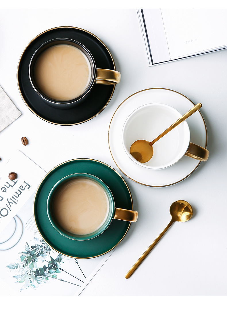 Porcelain color beautiful small European - style key-2 luxury see colour ceramic coffee cups and saucers suit creative contracted afternoon tea coffee equipment