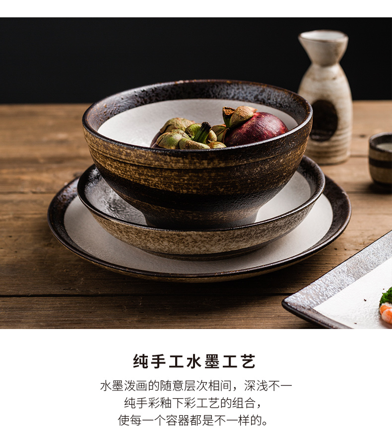 Porcelain color beauty creative ceramic tableware household bowl dish dish suits for retro bowl bowl rainbow such as bowl dish dish dish