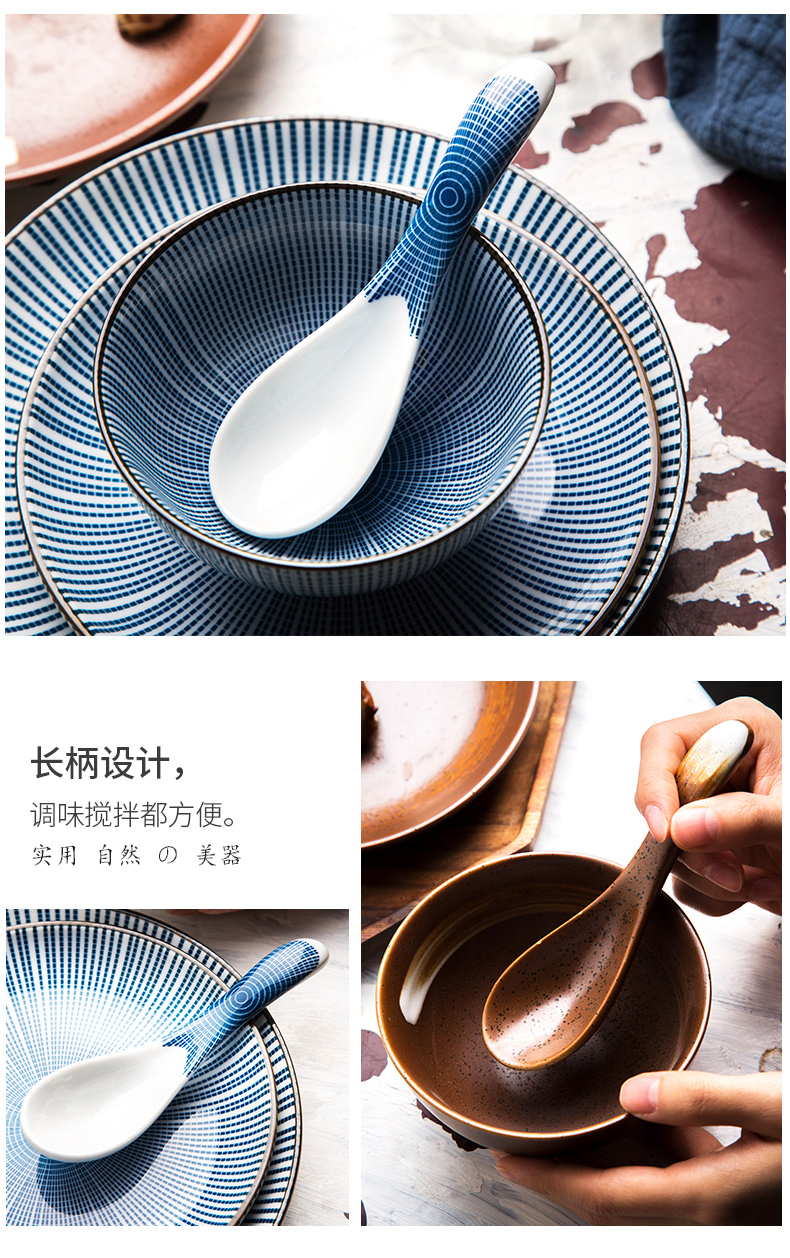 Creative household ceramic spoon, spoon move Japanese - style tableware ultimately responds spoon run condiment spoon ladle porridge