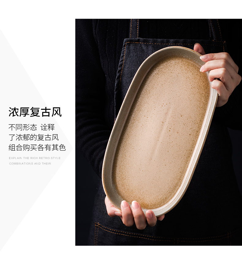 Porcelain color beauty of Japanese ceramic plate creative household large fish dish rectangular plate expressions using shallow dish plate tableware restoring ancient ways