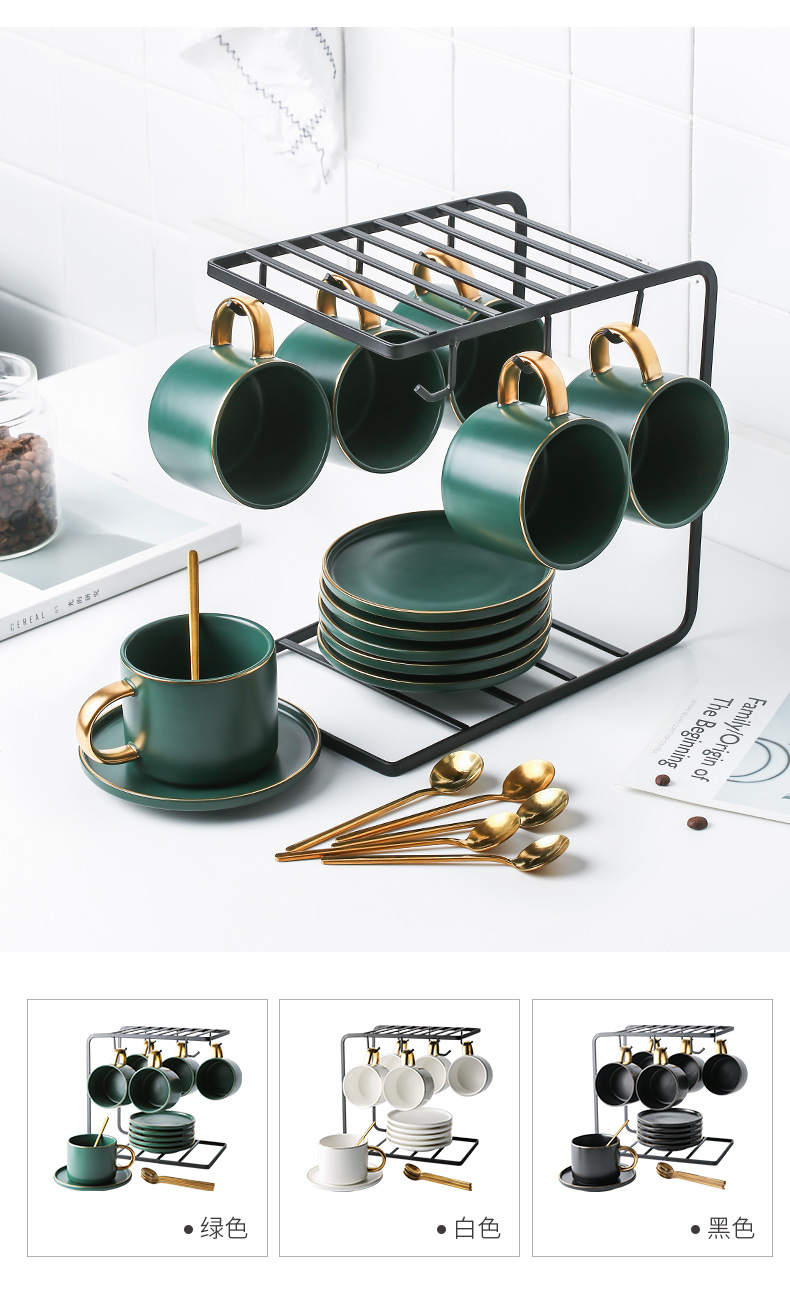 Porcelain color beauty creative coffee cup small European - style key-2 luxury ins wind household ceramic keller with spoon, afternoon tea set