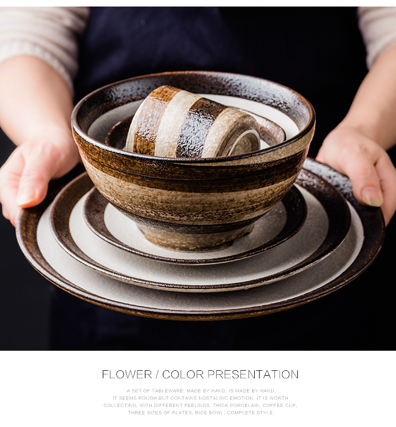 Porcelain color beauty creative ceramic tableware household bowl dish dish suits for retro bowl bowl rainbow such as bowl dish dish dish