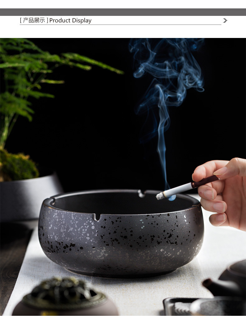 Creative large ashtray Chinese style restoring ancient ways move ceramic ashtray home sitting room office windproof ashtray