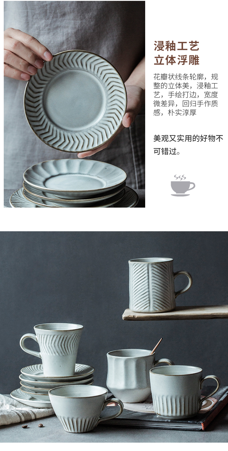 Porcelain color beauty creative household ceramic cup coffee cups and saucers suit retro garland hanging ear coffee cup