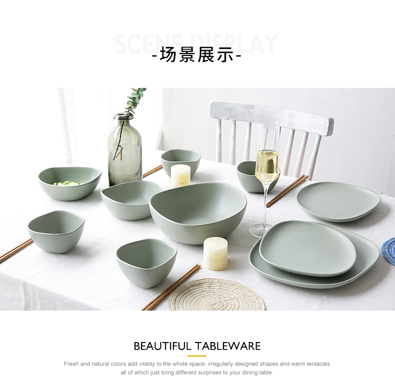 Profiled color porcelain beauty creative ceramic disc household dish dish dish beefsteak plate flat breakfast dish plate