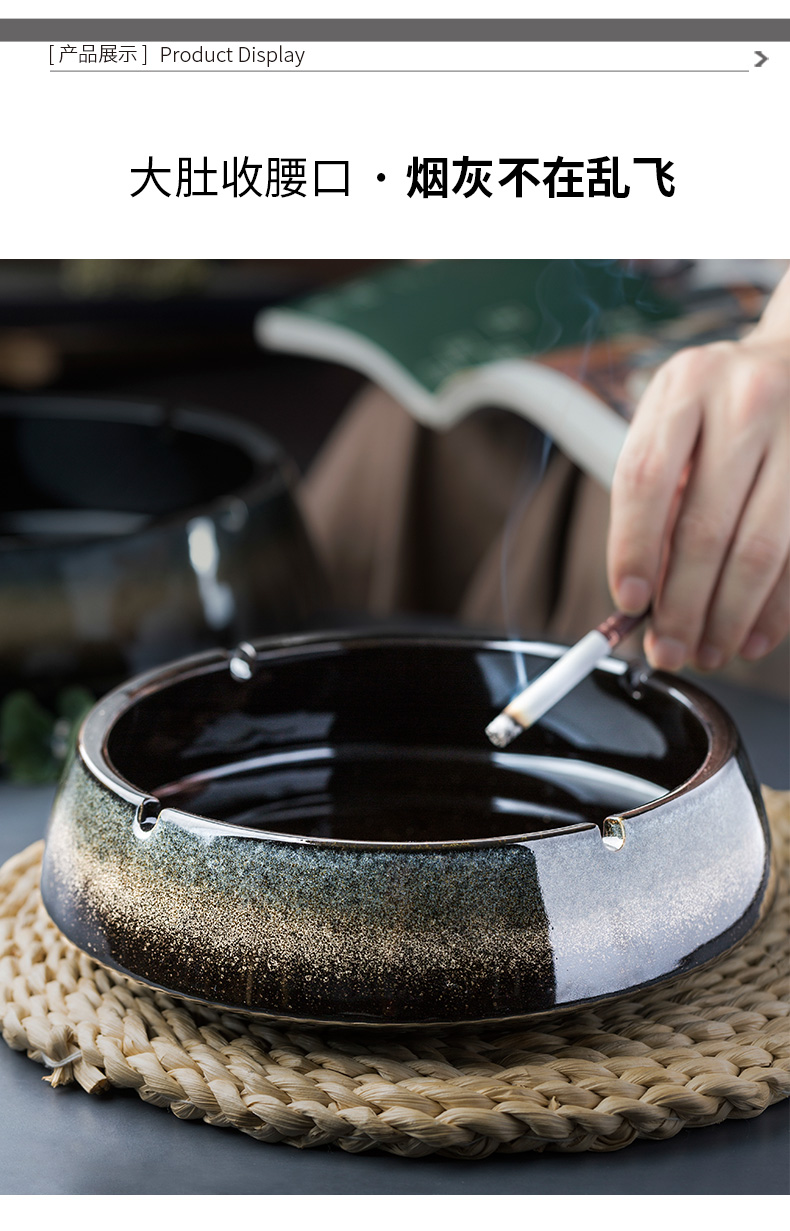 Porcelain color beauty creative emboss ceramic ashtray large thick retro home sitting room office ashtray