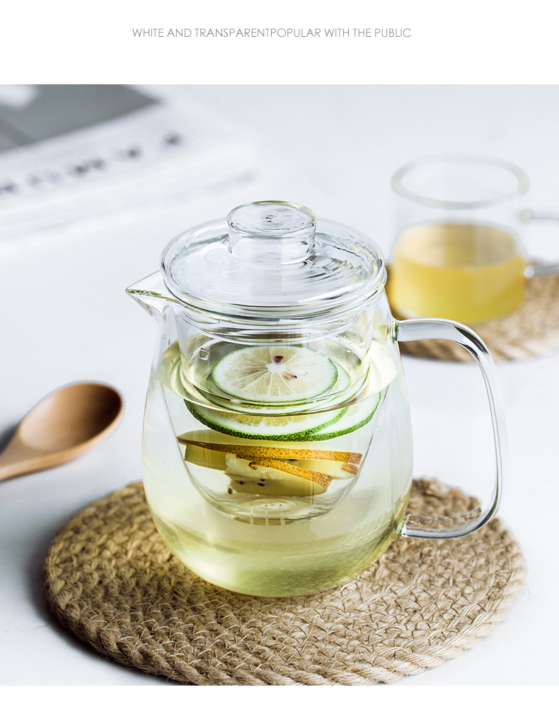 Porcelain color beauty creative glass teapot tea set domestic high temperature resistant filter glass teapot flower pot kettle