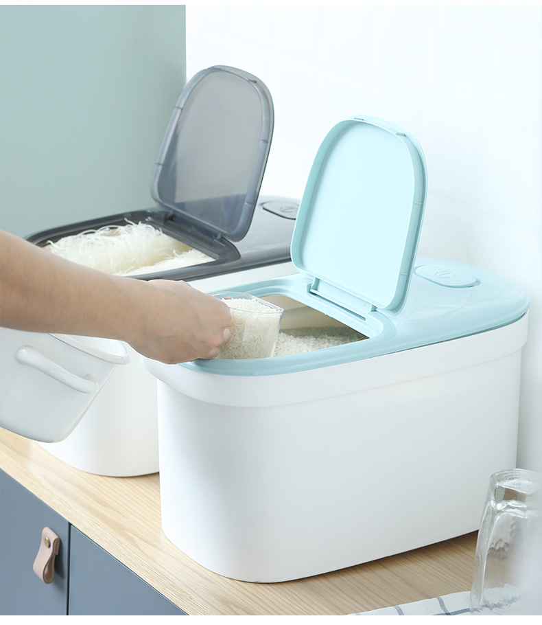 Porcelain color beautiful kitchen household ricer box 20 jins to seal insect with thick plastic storage barrel moisture meter box 10 kg