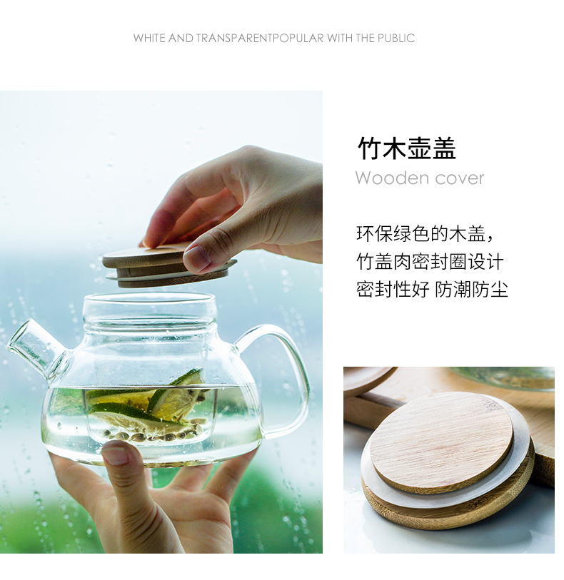 Porcelain color beauty heat - resistant glass teapot with cover flower pot mercifully fruit tea pot teapot teacup tea set