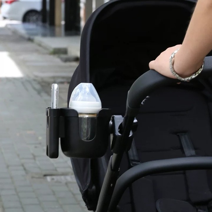 Bugaboobee6 Cup Holder Phone Holder Holds Baby Bottle or Drink Bottle Coffee Cup Stroller Accessories