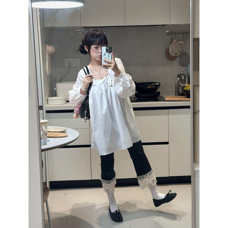 Placeorder Korean Niche Square-Neck Puff-Sleeve Shirt Dress, Loose-Fitting, Slimming, Mid-Length, Gentle Style Dress Placeorder Korean Niche Square-Neck Puff-Sleeve Shirt Dress, Loose-Fitting, Slimming, Mid-Length, Gentle Style Dress