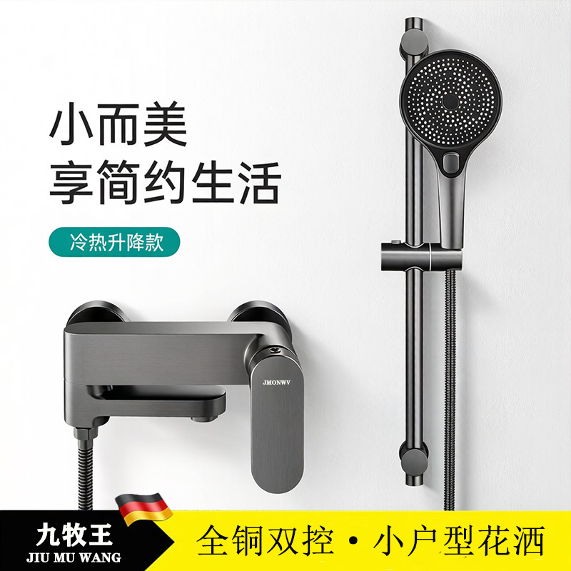 Genuine High-Quality All-Copper Simple Shower Set for Home Use, European-Style Split Bathroom, Small Apartment, Pressurized Shower Head