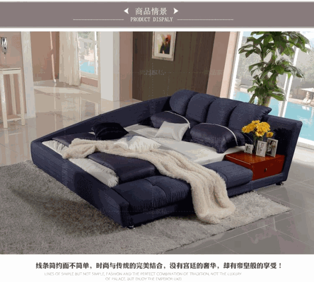 giường vải hiện đại nhỏ gọn căn hộ nhỏ rửa được bọc hôn nhân đôi giường 1,5m tatami giường vải Phòng ngủ chính - Giường giường sắt 1m4