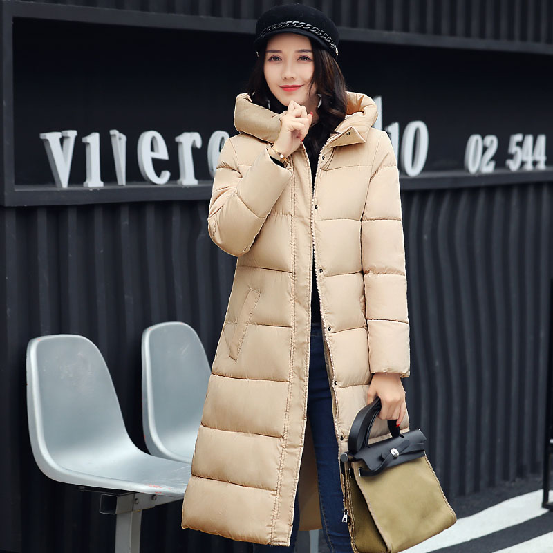 Anti-mùa đặc biệt dày trung dài áo khoác mỏng áo bông dày bông áo khoác nữ dài qua đầu gối đang lớn của Hàn Quốc phiên bản xuống quần áo bông