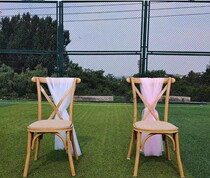 Outdoor wedding chair lawn wedding chair hotel cross wood grain chair hotel bamboo chair event conference chair banquet
