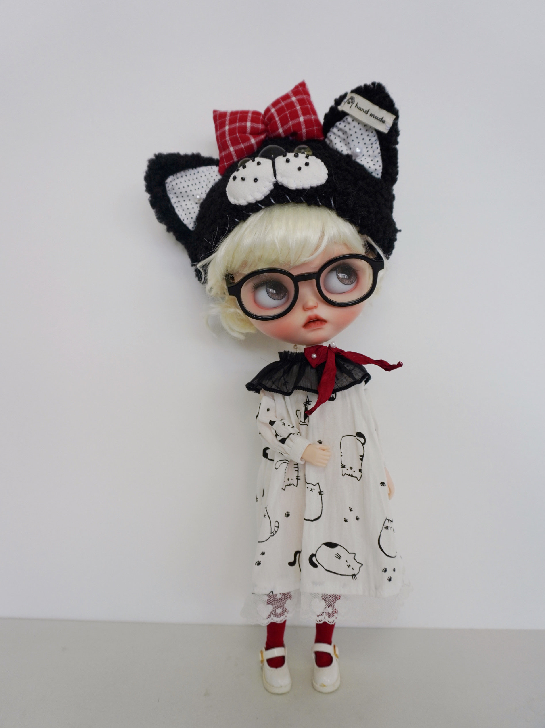 одежду полу ребенка 【blythe娃衣】黑猫小帽and连衣裙