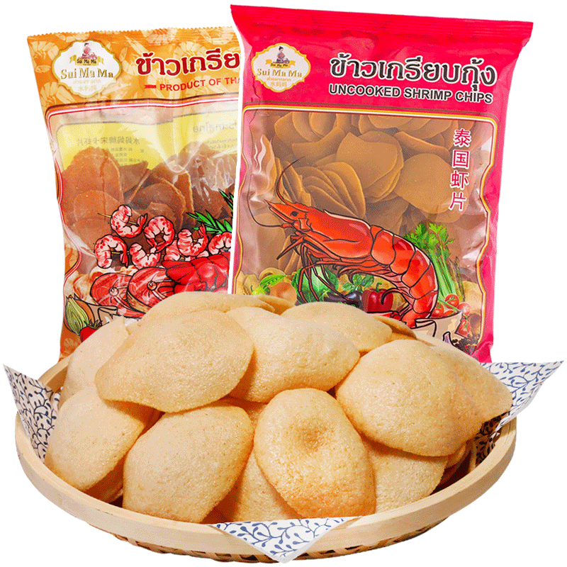 Shui Mama Shrimp Crackers in Thailand get free ketchup when you buy it
