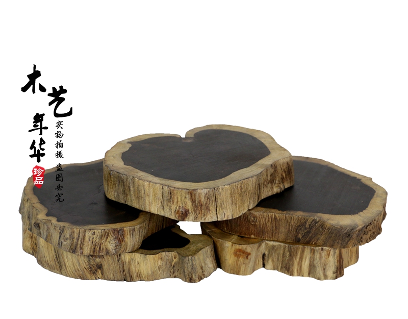 Ebony wood carving purple sandalwood material log base mahogany ornaments solid wood fish tank vase purple sand pot coaster special offer