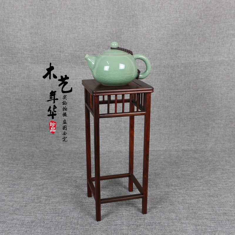 Mahogany crafts solid wood red acid branch high foot base Miniature bonsai vase display stand Bonsai seal base