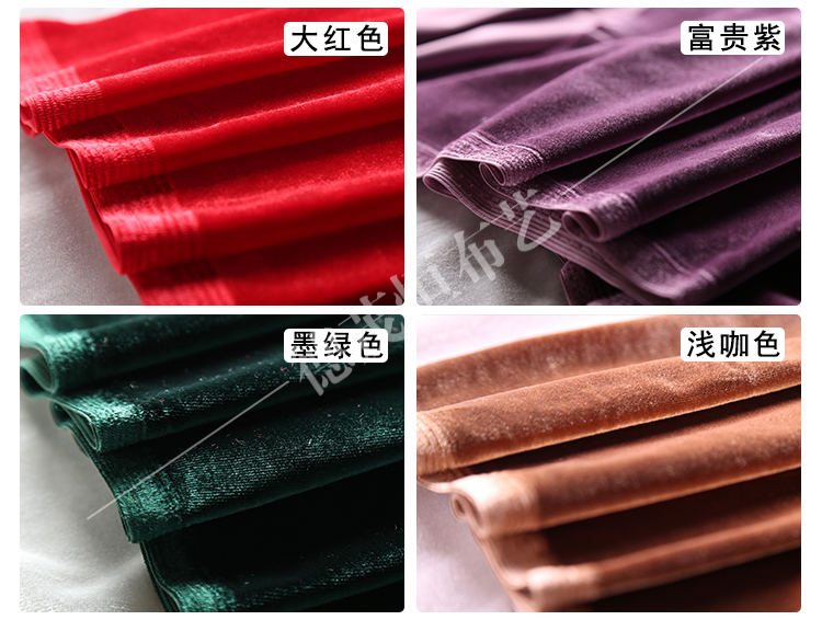 Nhung Hàn Quốc bốn mặt flannel vàng nhung nhung ít nhung thủ công vải tự làm vải cotton 2 chiều