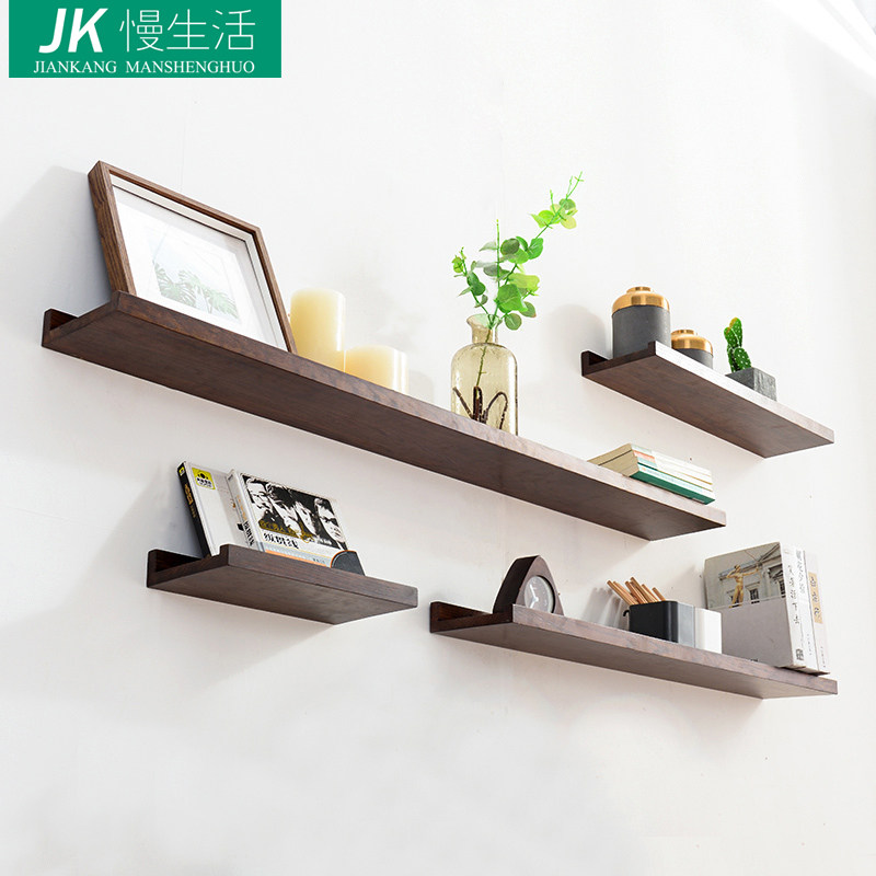 Solid Wood Divide Nordic Layer Wall Wall Wall Wall Decoration Wall-free Punch Frame