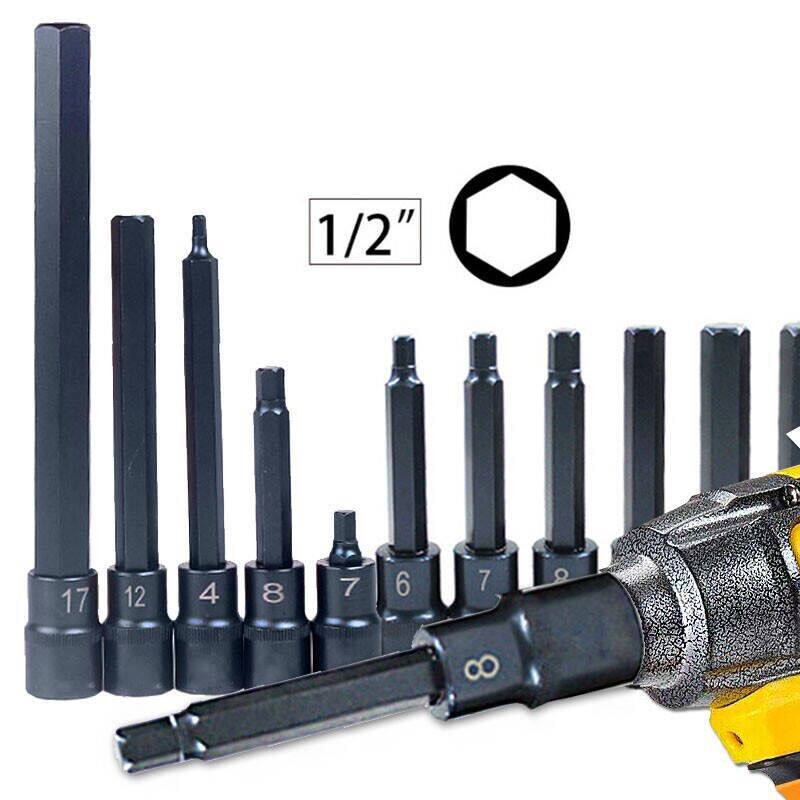 12 5MM1 2 large flying inner hexagonal pressure batch sleeves lengthened wind gun sleeve screwup sleeve pneumatic electric wrench 