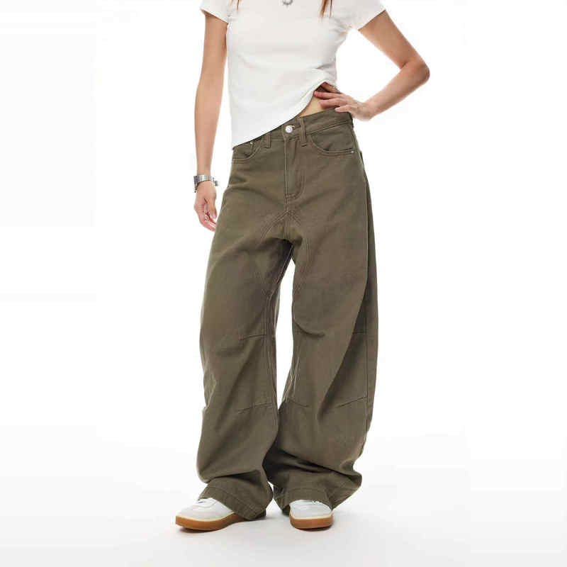 [Same Style as Yu Cheng'En] Coldstone American-Style Wide-Leg Scimitar Casual Pants, Simple Unisex Silhouette Long Pants, Trendy
