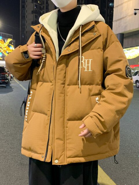 White duck down jacket men's thickened winter 13-year-old teenagers loose 15-year-old students warm 12-year-old children's winter jacket