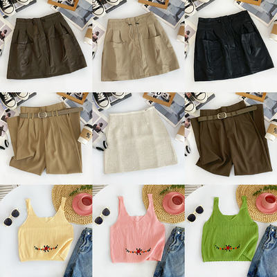 Summer clearance, knitted tops, halter tops, skirts, trousers